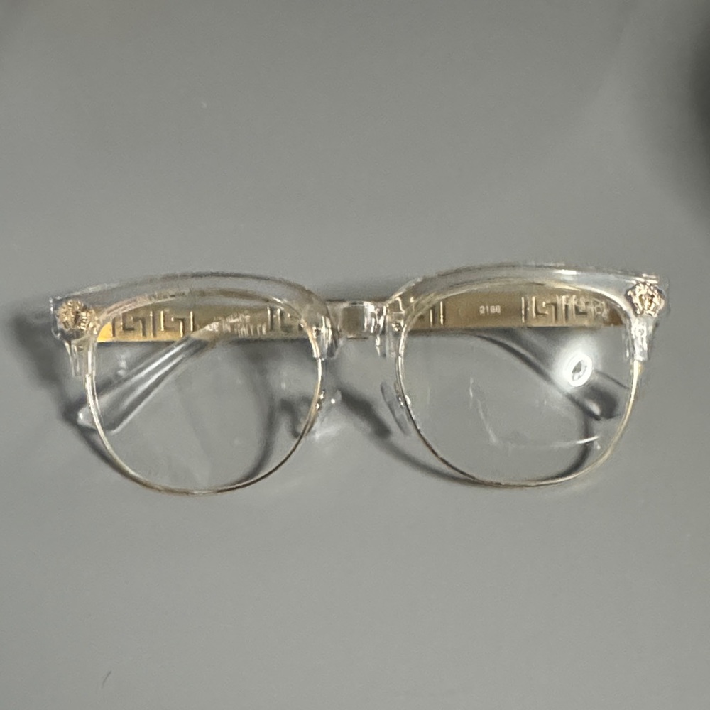 Versace Gold and Clear Women's Glasses